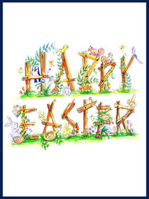 Happy Easter Floral Lettering Card