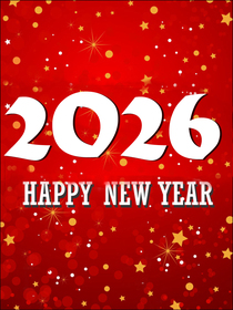 2026 Happy New Year Red Celebration