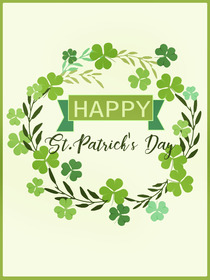 Happy St. Patrick's Day Shamrock Wreath