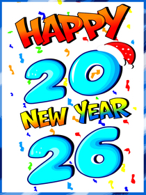 Happy New Year 2026 Greeting Card