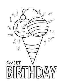 Sweet Birthday Ice Cream Cone
