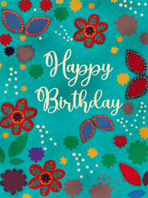 Colorful Floral Happy Birthday