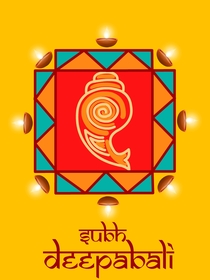 Shubh Deepavali Festival Greeting Card