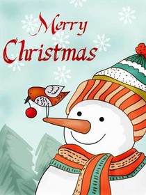 Cheerful Snowman Christmas Card