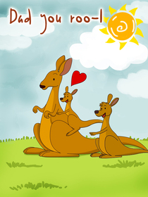 Dad You're a Roo-l Kangaroo Card