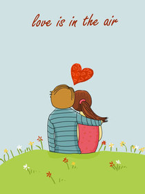 Love is in the Air Couple Card