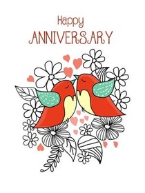 Happy Anniversary Floral Greeting Card