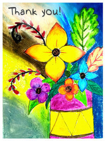 Colorful Flowers Thank You Card