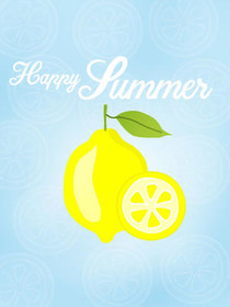 Happy Summer Lemon Greeting Card