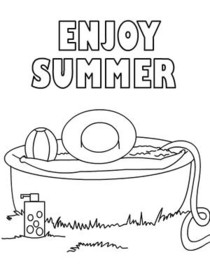 Enjoy Summer Pool Coloring Card