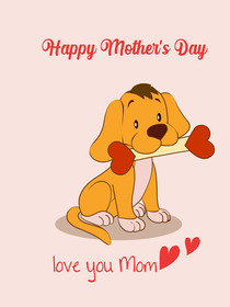 Happy Mother's Day Puppy Greeting Card