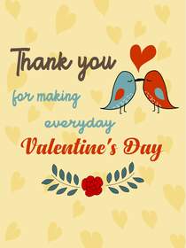Thank You Valentine's Day Greeting Card