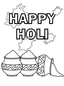 Happy Holi Coloring Card