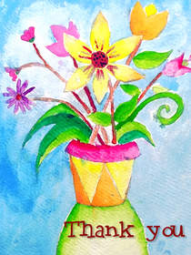Colorful Flowers Thank You Card