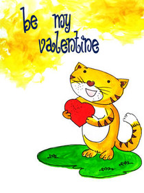 Be My Valentine Cat Card
