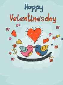 Happy Valentine's Day Love Birds Card