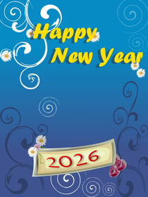 Happy New Year 2026 Greeting Card
