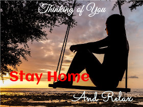 Thinking of You Stay Home Sunset Card
