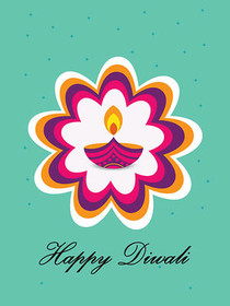 Happy Diwali Flower Greeting Card