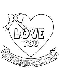 Love You Grandparents Day Heart Card