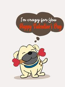 Crazy for You Valentine's Day Card