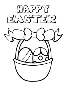 Happy Easter Basket Coloring Card