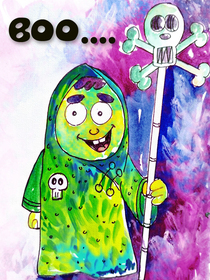 Spooky Witch Boo Halloween Card