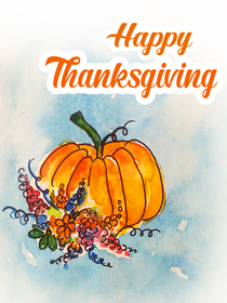 Happy Thanksgiving Pumpkin Card