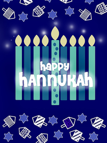 Happy Hanukkah Menorah Greeting Card
