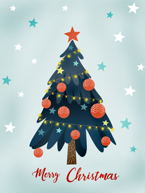 Festive Christmas Tree Greeting Card