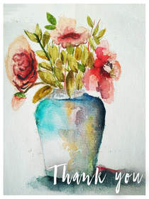 Watercolor Floral Thank You Card
