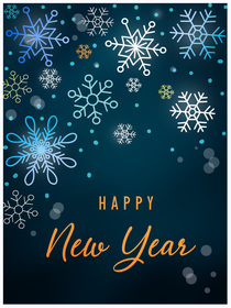 Happy New Year Snowflake Card