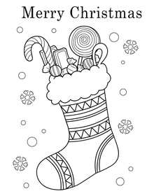 Christmas Stocking Coloring Card