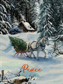 Winter Peace Horse and Sleigh