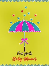 Baby Shower Umbrella Greeting Card