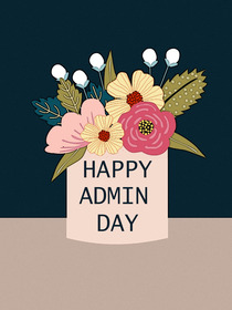 Happy Admin Day Floral Greeting Card