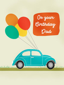 Birthday Dad Turquoise Car Card
