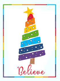 Believe Christmas Tree Card