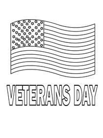 Veterans Day American Flag Coloring Card