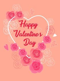 Happy Valentine's Day Rose Heart Card