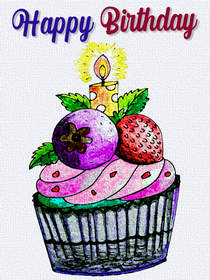 Festive Birthday Cupcake Greeting Card