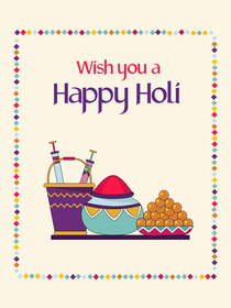 Happy Holi Festival Greeting Card