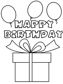 Happy Birthday Gift and Balloons