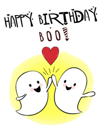 Happy Birthday Boo Ghost Love Card