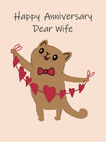 Happy Anniversary Dear Wife Cat Card