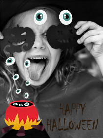 Spooky Eyes Halloween Greeting Card
