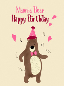 Mama Bear Happy Birthday Card