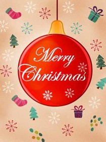 Merry Christmas Ornament Greeting Card