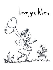Love You Mom Sketch Card