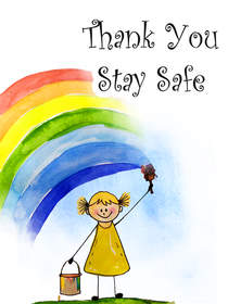 Thank You Stay Safe Rainbow Card